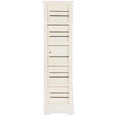 Coastal White Pine 5-Drawer Lingerie Chest with Slatted Crates