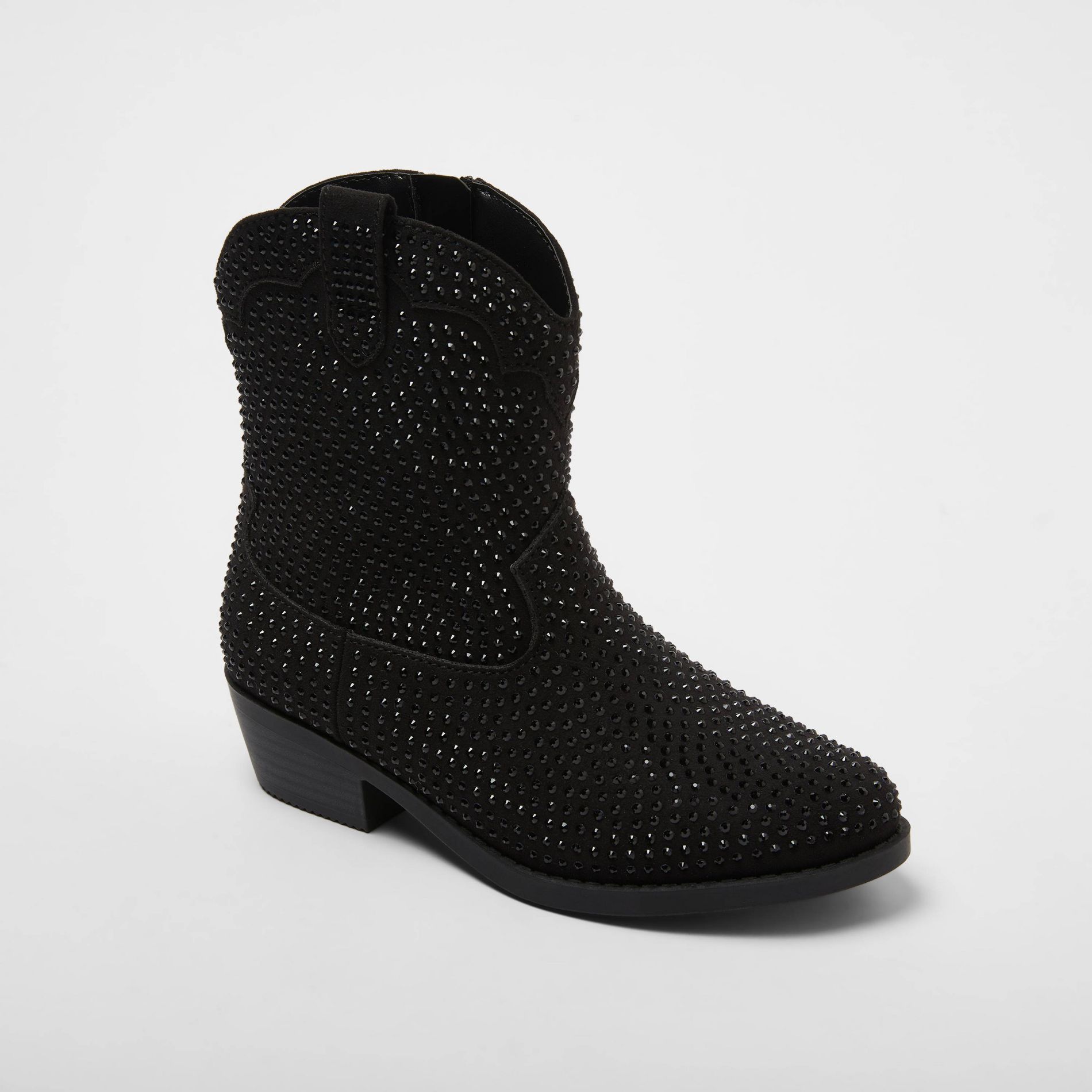 Girls' Bjorn Glitter Western Ankle Boots - art class™ Black