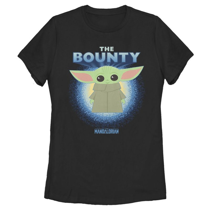 Women's Star Wars The Mandalorian The Child The Bounty Fuzzy Halo T-Shirt, 1 of 4
