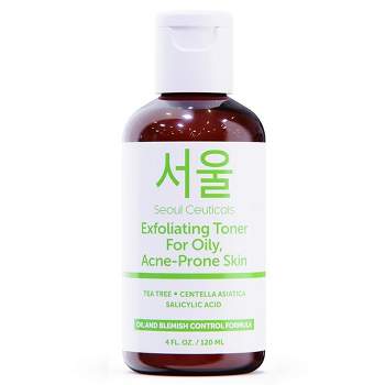 Seoul Ceuticals Korean Skin Care Exfoliating Korean Toner for Oily Acne Prone Skin - Korean Beauty Skincare Tea Tree Toner for Face, 4oz