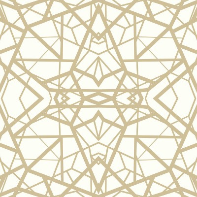  RoomMates Shatter Geometric Peel & Stick Wallpaper White/Gold 