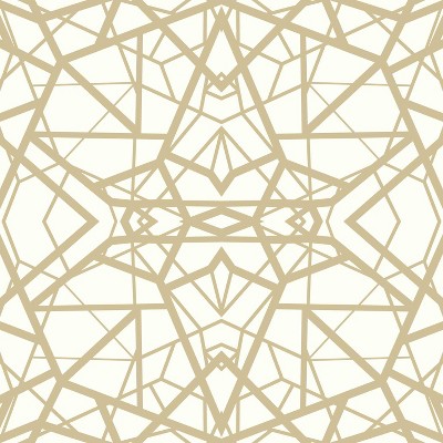  RoomMates Shatter Geometric Peel & Stick Wallpaper White/Gold 