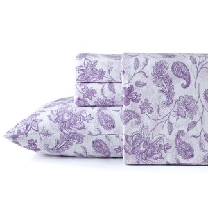 Pointehaven 180 GSM Brushed Cotton Printed Soft Flannel Deep Pocket Oversized Sheet Set - 1 of 4