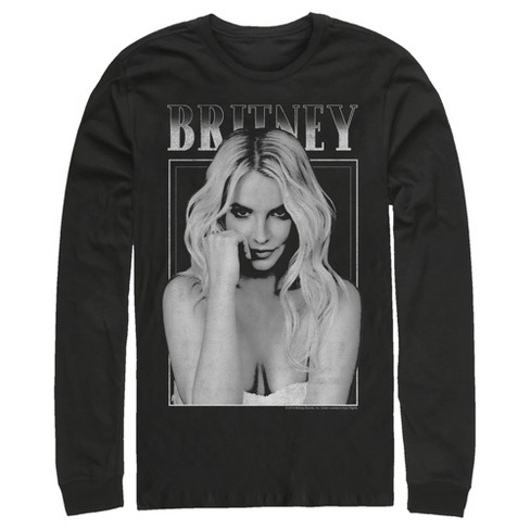 Men's Britney Spears Secret Star Long Sleeve Shirt - Black - Large