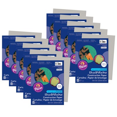 Prang® Construction Paper, Gray, 9" x 12", 50 Sheets Per Pack, 10 Packs