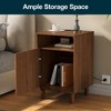 Heynemo Nightstand with 1 Door, Modern Side Table with Charging Station, Accent End Table with Solid Wood Legs, Bedside Table for Living Room - 4 of 4