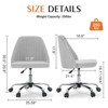 Vatros Armless Home Office Desk Chair with Wheels Adjustable Swivel Task Computer Chair, Gray - 2 of 4
