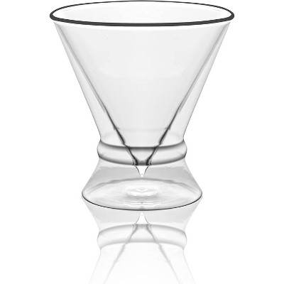 Double-Walled Stemless Martini Glasses with Ring Base - Set of 4