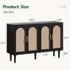 FONTOI 30" Sideboard Cabinet with Rattan Doors, Kitchen Cabinet with Storage, Farmhouse Large Cabinet for Entryway Dining Room, 47.2"*13.8"*29.9" - 3 of 4
