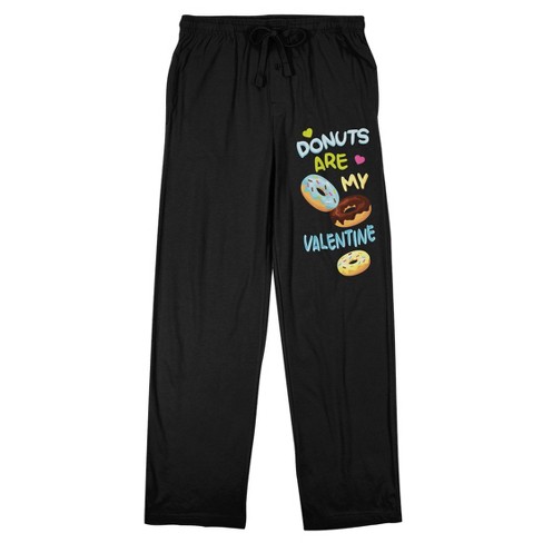 Valentine's Day Donuts Are My Valentine Men's Black Sleep Pajama Pants :  Target