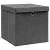 vidaXL Storage Boxes with Covers 4 pcs 11"x11"x11" Gray - 2 of 4