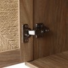 LuxenHome Natural Oak Finish Engineered Wood TV Console, Pine Round Ball Legs, Functional Storage Brown - 3 of 4