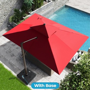 Crestlive Products 10' x 13' Patio Cantilever Umbrella Offset Double Top High-strength Aluminum Pole with 360°Rotation 5 Heights Adjustable Umbrella - 1 of 4