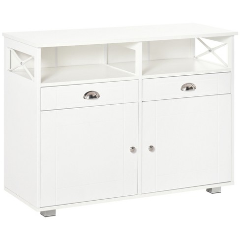 Homcom Sideboard Buffet Cabinet With Storage Drawers, Large Tabletop ...