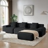 VASIP 113" Modern L-Shaped 3-Seater Sectional Sofa with Ottoman, Beige Corduroy Upholstery Deep Seat Couch for Living Room,No Assembly - 2 of 4