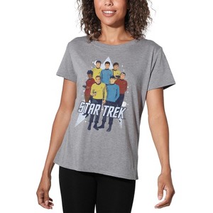 Women's Star Trek Here Here Loose T-Shirt Athletic Heather - 1 of 4