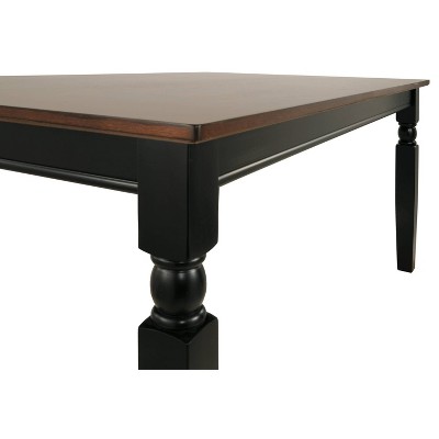 Farmhouse Chic Black & Brown Wood Rectangular Dining Table