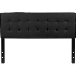 Queen Button Tufted Upholstered Headboard Black - Riverstone Furniture