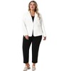 Agnes Orinda Women's Plus Size Work Formal Notch Lapel Front Buttons Pockets Blazers - 3 of 4