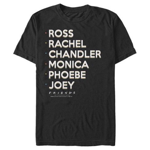 Men's Friends Character Name List T-shirt - Black - Medium : Target