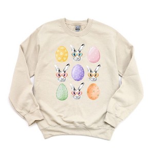 Simply Sage Market Women's Graphic Sweatshirt Bunny Egg Easter Chart - 1 of 3