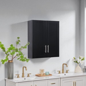 Mshliw Wood Wall Mounted Cabinet with Doors and Shelves, Bathroom Hanging Storage Cabinet with Adjustable Shelf, Medicine Cabinet for Bathroom - 1 of 4