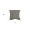 20" Orange And Tan Cotton Color Block Throw Pillow with Fringe - 3 of 4