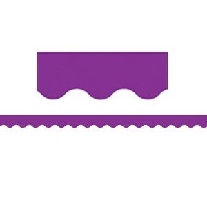 Teacher Created Resources Purple Scalloped Border Trim, 35 Feet (Pack of 6) - 1 of 1