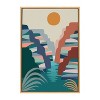 Kate & Laurel All Things Decor Sylvie Grand Canyon Framed Wall Art by Rachel Lee Natural Colorful Grand Canyon Illustration Art - 2 of 4