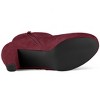 Allegra K Women's Round Toe Side Zip Low Platform Chunky Heel Ankle Booties - 4 of 4