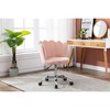 Velvet 360° Swivel Shell Chair With Metal Legs, Height Adjustable Computer Desk Chair for Living Room Office - 3 of 4