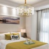 YIYIBYUS 6-light Chandelier, Ceiling Mounted Crystal Pendant Light With Shade - 3 of 4
