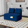 MAYEERTY Versatile Foldable Sofa Bed (3 Lengths) with USB & Swivel Phone Stand (Beige Velvet) - 2 of 4
