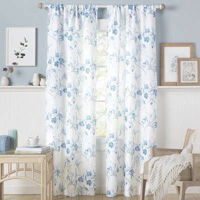 ESTATE VIEW Printemps Light Filtering Rod Pocket Curtain Panel Pair