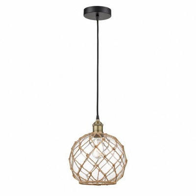 Farmhouse Rope - 1 Light Mini Pendant In Industrial Style-12.75 Inches Tall and 10 Inches Wide