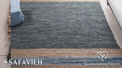 Mod-Chic Gray Cowhide 4' x 6' Handwoven Leather Area Rug