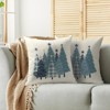 Christmas Pillow Covers 18X18 Set of 2, Blue Buffalo Plaid Xmas Tree Winter Holiday Theme Print - 4 of 4