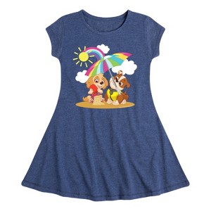 Girls' - Paw Patrol - Skye Rubble Beach Fit & Flair Cap Sleeve Dress - 1 of 3