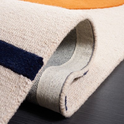 Blush and Black Hand-Tufted Wool Area Rug, 2' x 3'