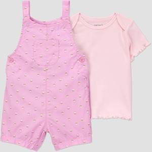 Carter's Just One You® Baby Girls' Geo Shortalls - Purple - 1 of 4