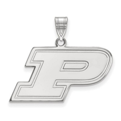 Black Bow Jewelry 10k White Gold Purdue Boilermakers NCAA Medium Pendant