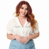 Smak Parlour Women's Plus Embroidered Puff Sleeve Top - 4 of 4