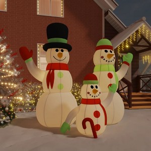 VidaXL Inflatable Snowman Family with LEDs 12 ft - 1 of 4