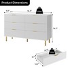 ODK Modern 6 Drawer Dresser for Bedroom with Gold Handle and Large Drawer, Wood Double Chest of Drawers and Storage Organizer for Living Room - 2 of 4