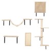 DOMETOUR 5 Pcs Wall Mounted Cat Climber Set, Floating Cat Shelves and Perches, Cat Activity Tree with Scratching Posts - 2 of 4