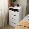 Vanity Desk Modern with Flip Top Mirror and 3 Drawers for Small Bedroom 18.9in-3irtyhousy - 3 of 4