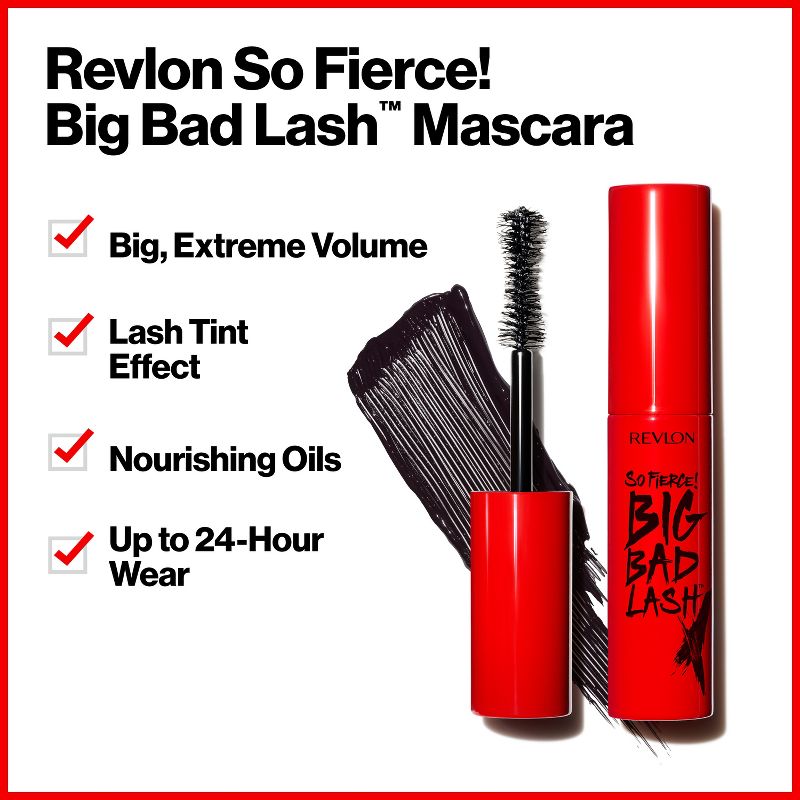 Revlon So Fierce! Big Bad Lash Mascara with Eyelash Tint - 760 Blackest Black - 0.34 fl oz, 4 of 10
