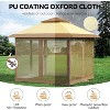 Gazebo Outdoor Pop Up Canopy Tent with Curtains 13'x13' with Mosquito Netting, 169 Square Shelter for Patio, Backyard, Party, 2-Tiered Vented Top - 4 of 4