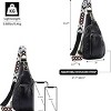 INFURNIC Backpacks Women PU Leather Sling Crossbody Backpack Fashion Chest Bag Lightweight Travel Essential, Black, 14.82"*8.19"*1.17" - 4 of 4