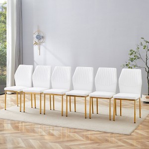 Kumasinova 19"H High Resilience Dining Chairs Set of 4/6,Modern Minimalist PU Leather Kitchen Side Chairs with Metal Legs for Dining Room - 1 of 4